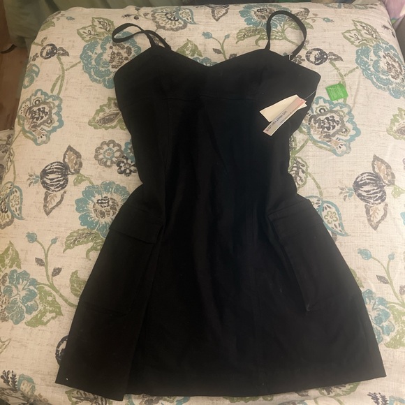 Tinseltown Black Mini Dress with Spaghetti Straps - Picture 1 of 3